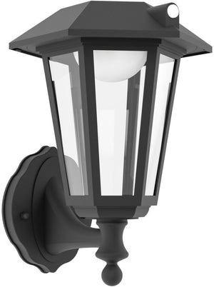 Eglo prietta solar wandlamp buiten - sensor - oplaadbaar - led - 26.6 cm - zwart