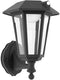 Eglo prietta solar wandlamp buiten - sensor - oplaadbaar - led - 26.6 cm - zwart