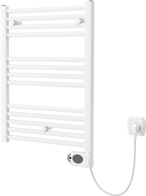 Plieger elba elektrische handdoekradiator – handdoek verwarmer – met klokthermostaat – 70.2 cm x 50 cm – 300 watt – wit