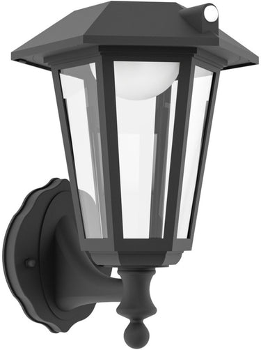 Eglo prietta solar wandlamp buiten - sensor - oplaadbaar - led - 26.6 cm - zwart