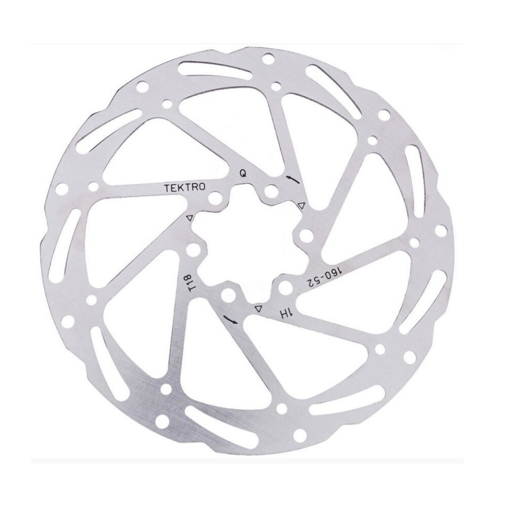 Tektro schijfrem rotor TR180-45 ø180x2,3mm, 6-bouts, zilver