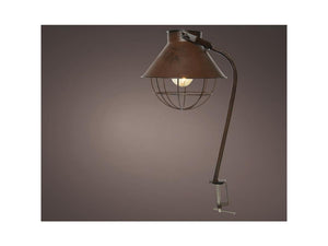 Lumineo led balkonverlichting metaal ø22-h47.5cm op batterij met 6 uurs timer bruin