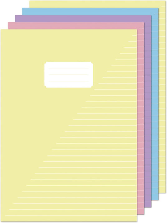 Kangaro schriften a4 - met lijn - pastel kleuren - 5 stuks - k-583007