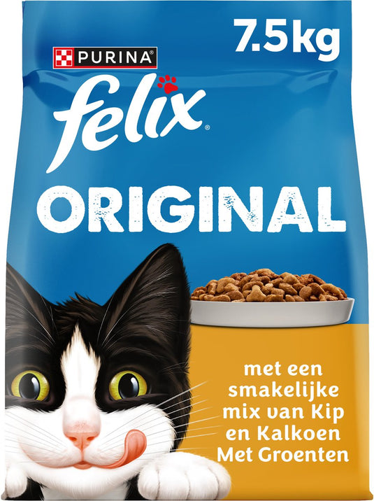 Felix original - katten droogvoer - kip kalkoen - 7,5kg