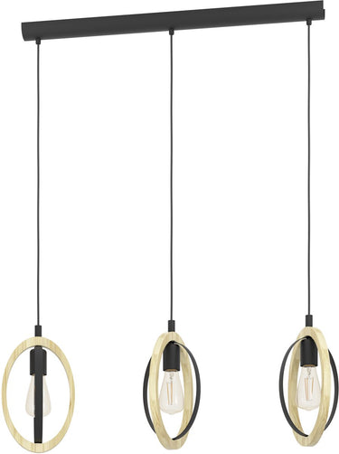 Eglo basildon hanglamp - e27 - 78 cm - zwart bruin