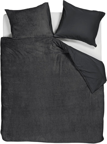 Ambiante plush teddy dekbedovertrek - lit jumeaux - 240x200 220 - antraciet