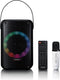 Lenco btc-060bk - draadloze bluetooth speaker 20w - karaokeset met microfoon en led-verlichting - zwart