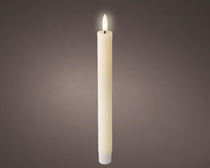 Lumineo dinerkaarsen 2-delig met flikkerende vlame creme dia2x24,5cm was met 6 uur timer