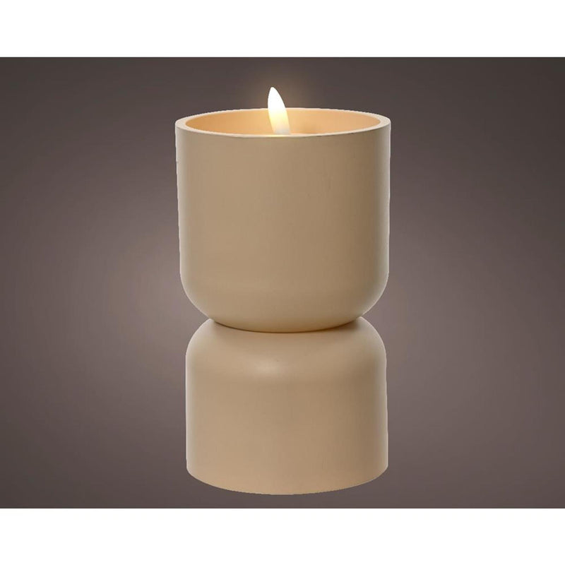 Load image into Gallery viewer, Lumineo led kaars vlameffect diabolo 16cm creme
