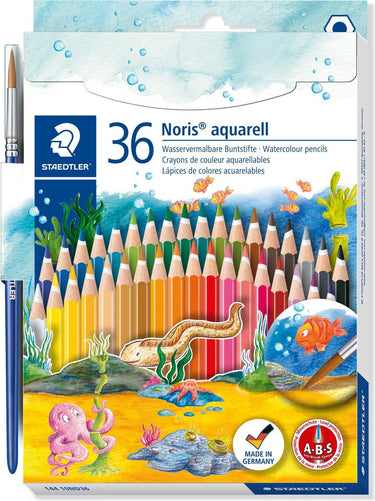 Staedtler noris aquarell kleurpotlood - set 36 st + penseel