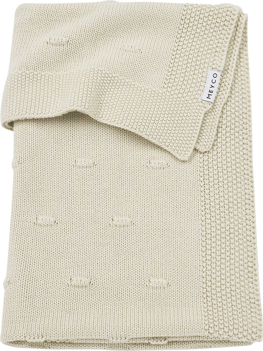 Meyco baby knots wiegdeken - soft sand - 75x100cm - 1.0 tog