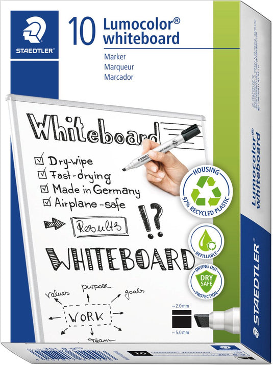 Staedtler - lumocolor | whiteboard marker | zwart - doos met 10 stuks