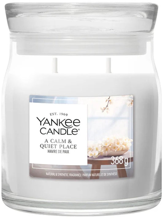 Yankee candle - a calm quiet place medium geurkaars - 50 branduren - 2 lonten