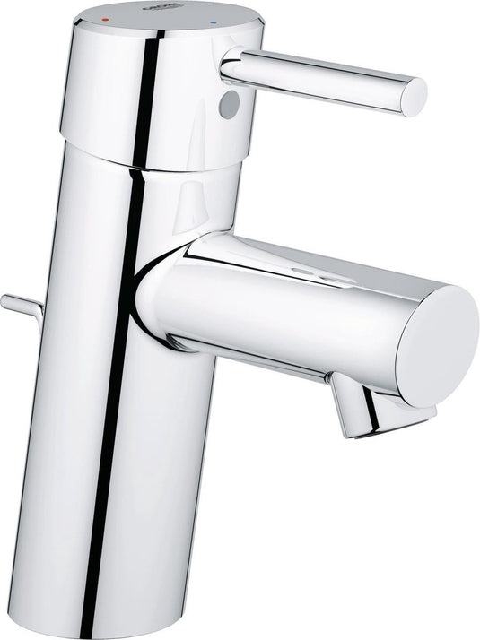 Grohe concetto wastafelkraan - lage uitloop - met trekwaste - chroom - waterbesparend