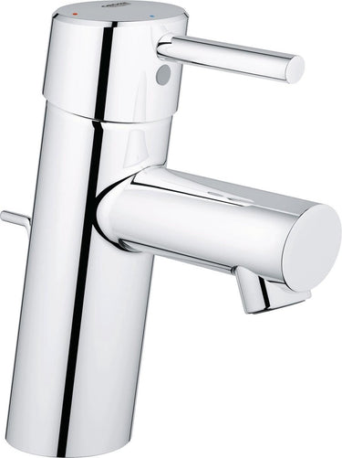 Grohe concetto wastafelkraan - lage uitloop - met trekwaste - chroom - waterbesparend