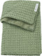 Meyco baby wafel teddy wiegdeken - olive green - 75x100cm - 2.0 tog
