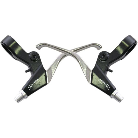 Saccon remgreepset v-brake - 3 vingers - zwart zilver