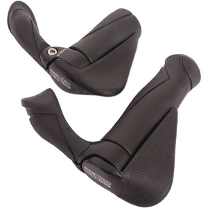 Ergotec handvatpaar mf2 kraton aluminium 130 + 87 mm - zwart