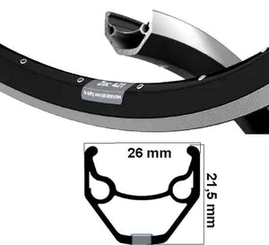 Ryde velg zac 421 28 inch (622) zwart remrand 36 gaats dubbel gebust