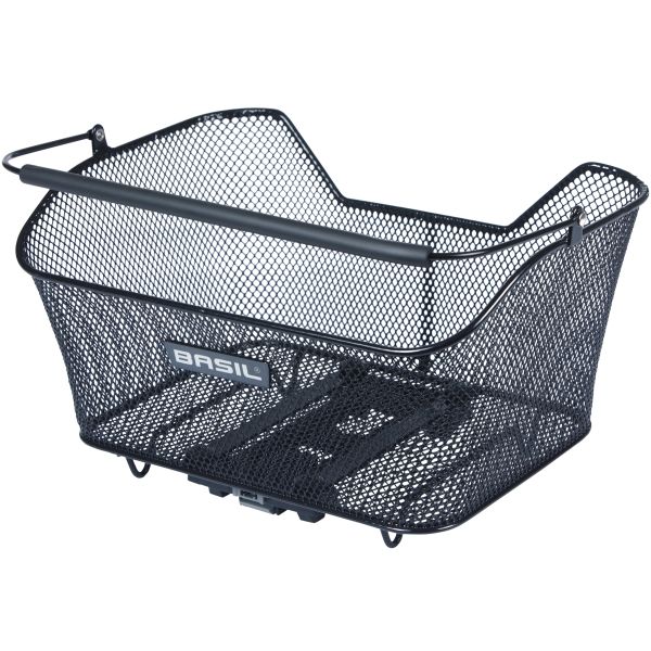 Load image into Gallery viewer, Basil fietsmand base m met mik bevestiging 14 liter 25 x 33 x 17 cm - zwart
