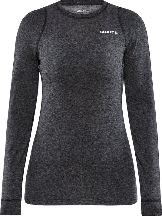 Craft - core wool merino ls tee - thermoshirt - dames - zwart - m