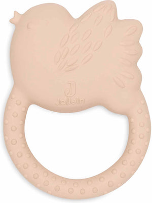 Jollein - baby bijtring rubber - lovely birds - bijtspeelgoed - stevig, zacht en veilig - vogel