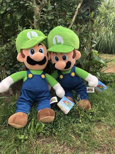 Nicotoy 2 x super mario luigi blauw groen 50 cm