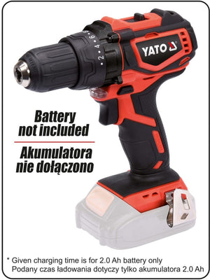 Yato 18v serie - accuboormachine - borstelloos - 2000 rpm - metaalhuis