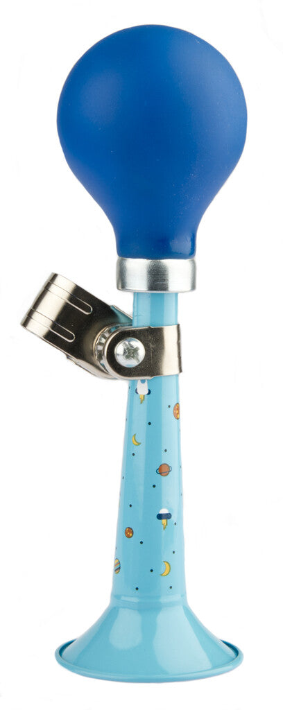 Load image into Gallery viewer, Fiets Hupe Pexkids Rocket - Blauw met een blauwe rakel
