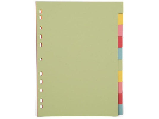 Pergamy tabblad a4 pastel karton 10-tabs