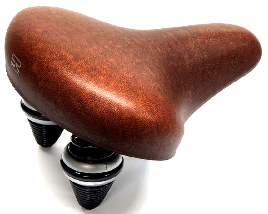 Selle royal 8965 zadel donker bruin met strop en drift veren bulk