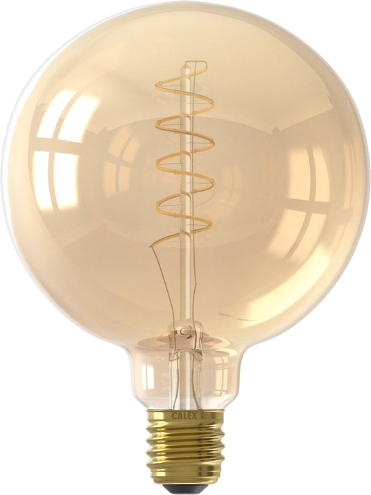 Calex led lamp - e27 - 3 staps dimmer - dimbaar - g125 - goud - warm wit licht - 5.5w