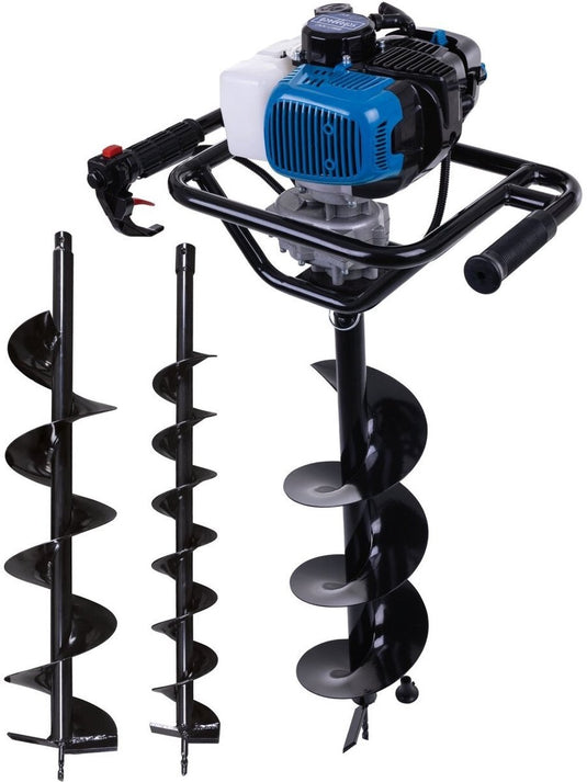 Scheppach grondboor benzine eb2000 - 52cc 1,97pk - incl. 3 boren ø 100 mm, 150 mm 200 mm - boorlengte 80cm