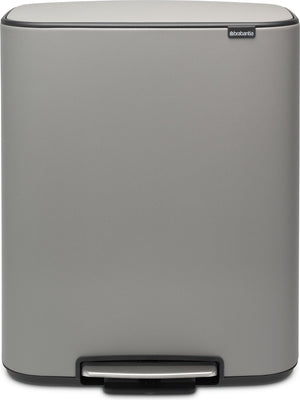 Brabantia bo prullenbak - 60 liter - 1 vak - mineral concrete grey