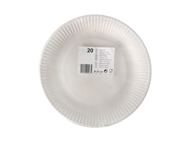 Papstar 20 borden karton ø23cm wit