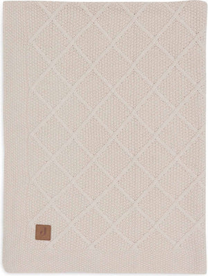 Jollein - deken ledikant 100x150cm - dekentje baby - check knit oatmeal