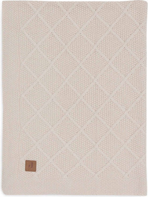 Jollein - deken wieg 75x100cm - wiegdeken, wiegdekentje, dekentje baby - check knit oatmeal