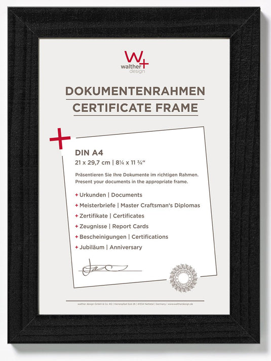 Walther home - houten lijst - fotoformaat 21x29,7 cm (din a4) - zwart