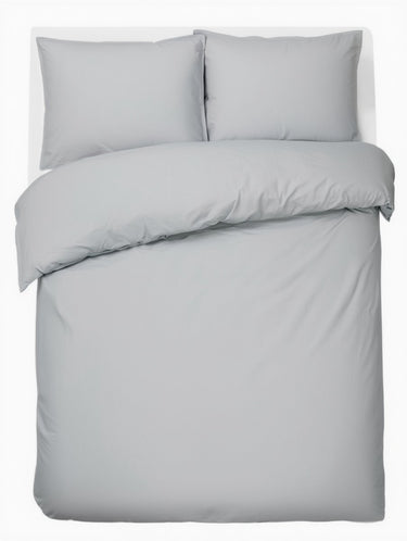 Hush. living hush living - dekbedovertrek percale 100% katoen - 200tc - extra fris en koel - sterk en slijtvast - 200x220+20cm - 2 x 60x70cm kussenslopen - met bevestigingslusjes - lichtgrijs