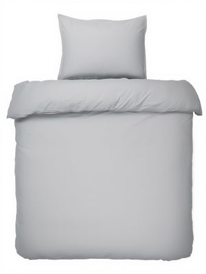 Hush. living hush living - dekbedovertrek percale 100% katoen - 200tc - extra fris en koel - sterk en slijtvast - 140x220+20cm - 60x70cm kussensloop - met bevestigingslusjes - lichtgrijs