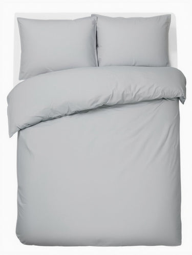 Hush. living hush living - dekbedovertrek 100% katoen - 144tc - soepel en ademend - 200x220+20cm - 2 x 60x70cm kussenslopen - met bevestigingslusjes - lichtgrijs