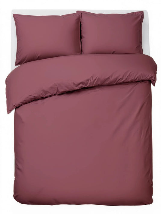 Hush. living hush living - dekbedovertrek 100% katoen - 144tc - soepel en ademend - 240x220+20cm - 2 x 60x70cm kussenslopen - met bevestigingslusjes - bordeaux