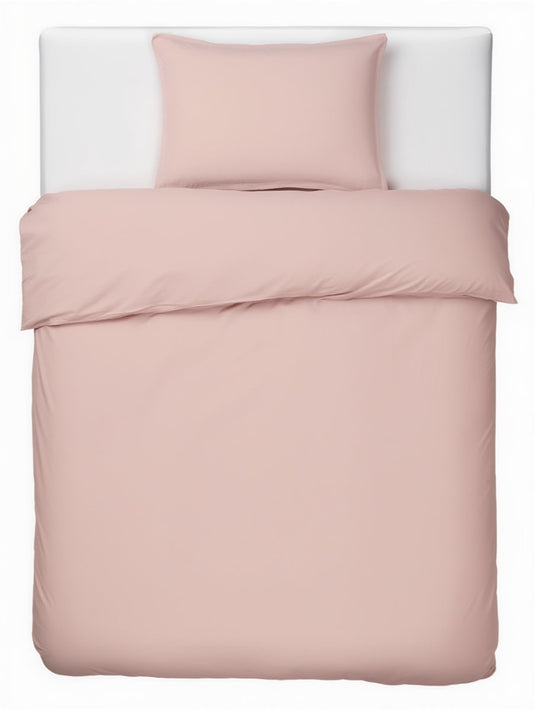 Hush. living hush living - dekbedovertrek percale 100% katoen - 200tc - extra fris en koel - sterk en slijtvast - 140x220+20cm - 60x70cm kussensloop - met bevestigingslusjes - oudroze