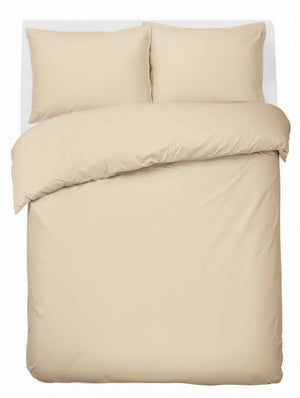 Hush. living hush living - dekbedovertrek 100% katoen - 144tc - soepel en ademend - 240x220+20cm - 2 x 60x70cm kussenslopen - met bevestigingslusjes - zand
