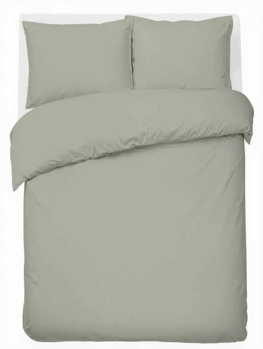 Hush. living hush living - dekbedovertrek percale 100% katoen - 200tc - extra fris en koel - sterk en slijtvast - 240x220+20cm - 2 x 60x70cm kussenslopen - met bevestigingslusjes - lichtgroen