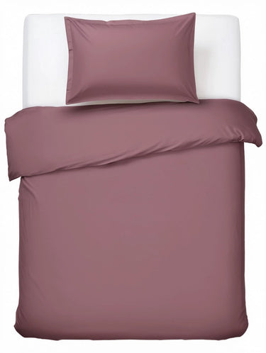 Hush. living hush living - dekbedovertrek 100% katoen - 144tc - soepel en ademend - 140x220+20cm - 60x70cm kussensloop - met bevestigingslusjes - bordeaux