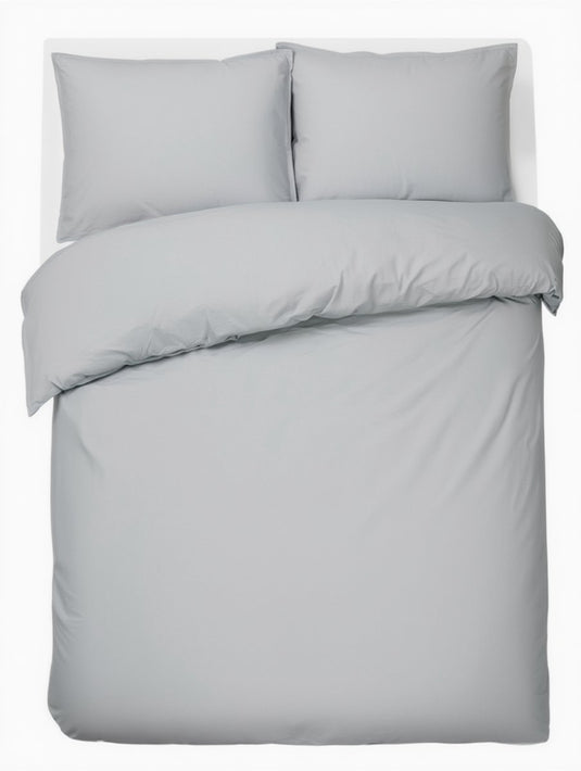 Hush. living hush living - dekbedovertrek 100% katoen - 144tc - soepel en ademend - 200x220+20cm - 2 x 60x70cm kussenslopen - met bevestigingslusjes - lichtgrijs