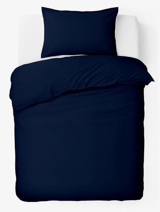 Hush. living hush living - dekbedovertrek percale 100% katoen - 200tc - extra fris en koel - sterk en slijtvast - 140x220+20cm - 60x70cm kussensloop - met bevestigingslusjes - navy