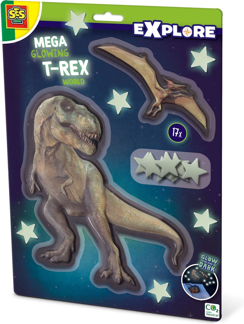 Afbeelding laden in galerijviewer, Ses mega glowing t-rex world muurstickers

