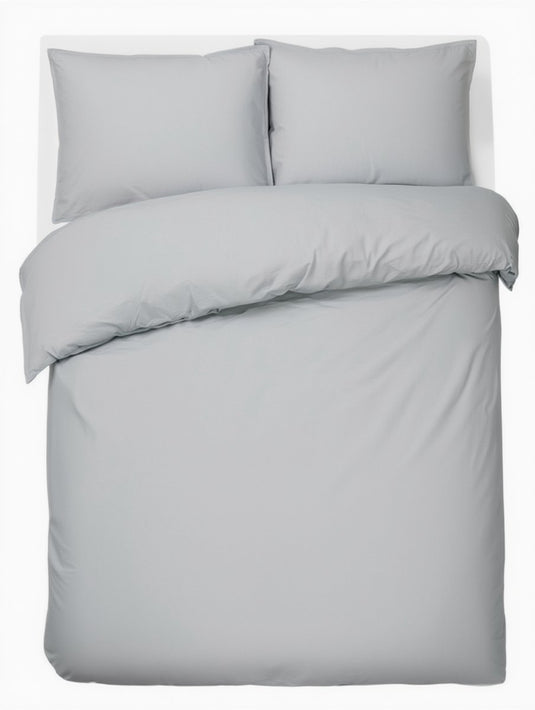 Hush. living hush living - dekbedovertrek percale 100% katoen - 200tc - extra fris en koel - sterk en slijtvast - 200x220+20cm - 2 x 60x70cm kussenslopen - met bevestigingslusjes - lichtgrijs